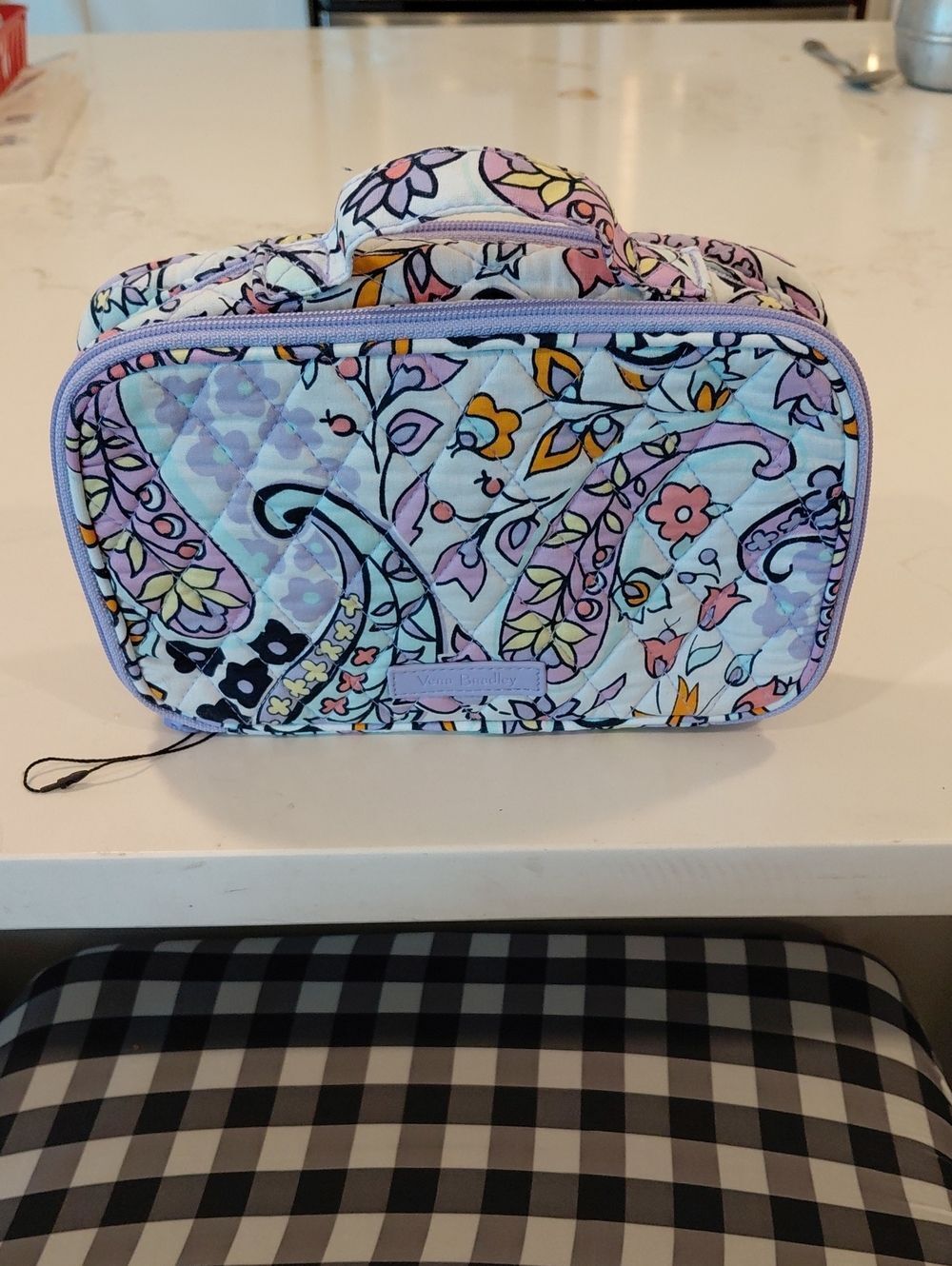 Vera Bradley Lavender Paisley Quilted Travel Case